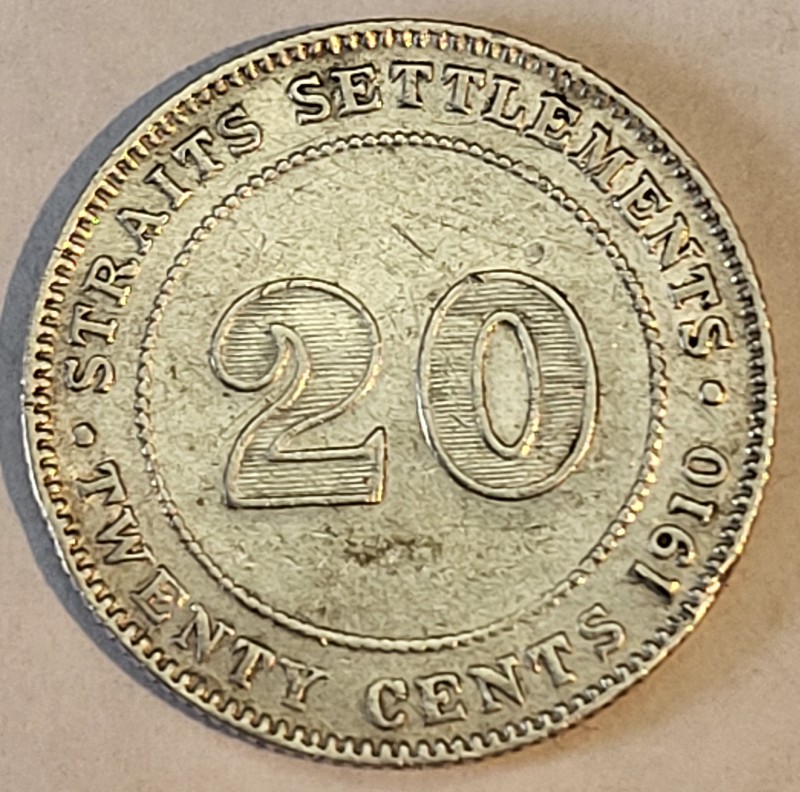1910,-Twenty-Cent,-Straits-Settlements-Coin