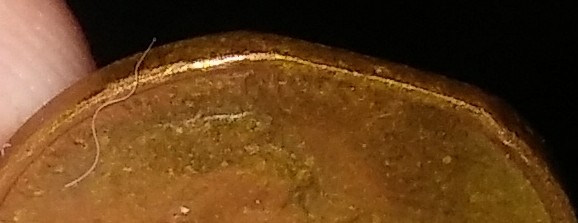 1971-D-Lincoln-Penny.-PMD,-Slightly-Clipped-Planchet,-Or-Alterations?
