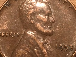 1953-Lincoln-Wheat-,-Doubling-And-Error-,,-Cud-?-