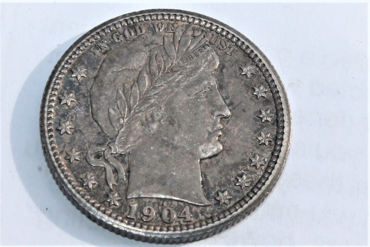 Toned-1904-P-Barber-Quarter!-Grading-Opinion-Unc/Aunc?