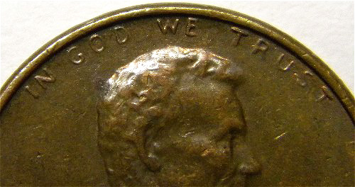 1972-D--Lincoln-Penny---Thin-Weak-Strike-On-Obverse-Motto?