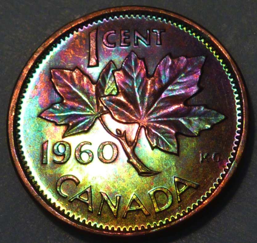 What-Could-Cause-Extreme-Shades-Of-Aqua-Blue-And-Violet-On-George-VI--Cent?