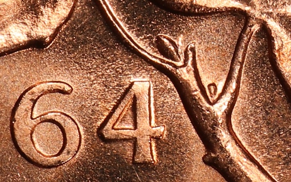 1964-1-Cent-DDR,-Extra-Spine