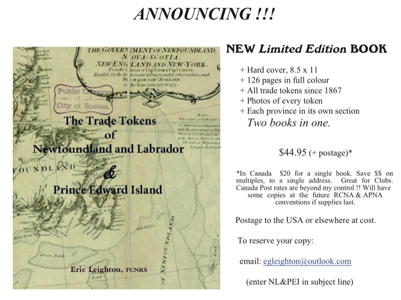 New-Book-On-Trade-Tokens-NFLD-And-PEI-Coming