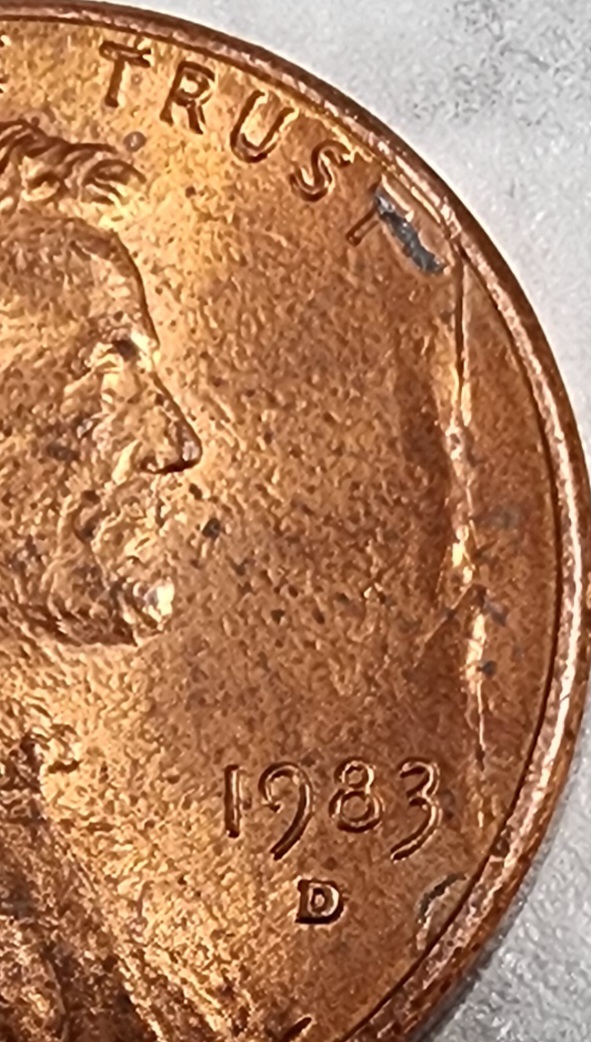 1983-Denver-Penny-With-A-Large-Blob-On-The-Right-Side.