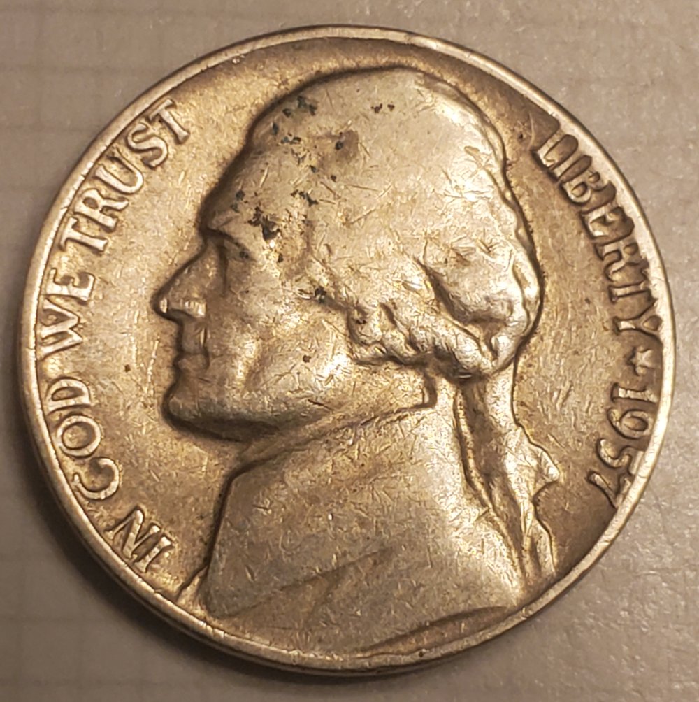 1957-P-Jefferson-Nickel-Massive-Strike-Through-Error