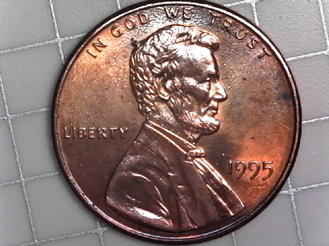 1995-Penny-With-Lines-On-Reverse