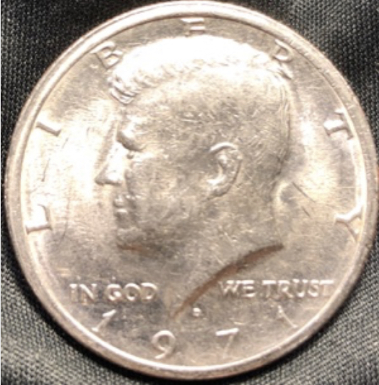 1971--D-Kennedy-Half/-Missing-Facial-Features?