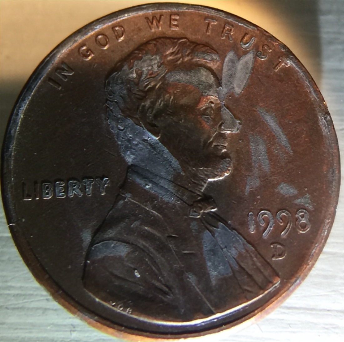 Plating-Error-On-A-1998-Lincoln-Memorial-Cent.