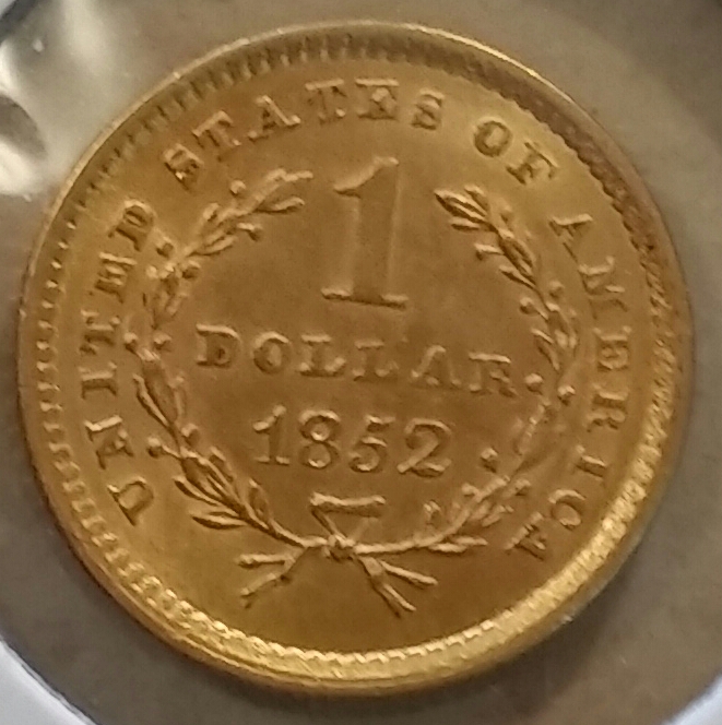 1852-Gold-$1-For-Grading-Sharper-Images-Opened-The-2�2-Holder