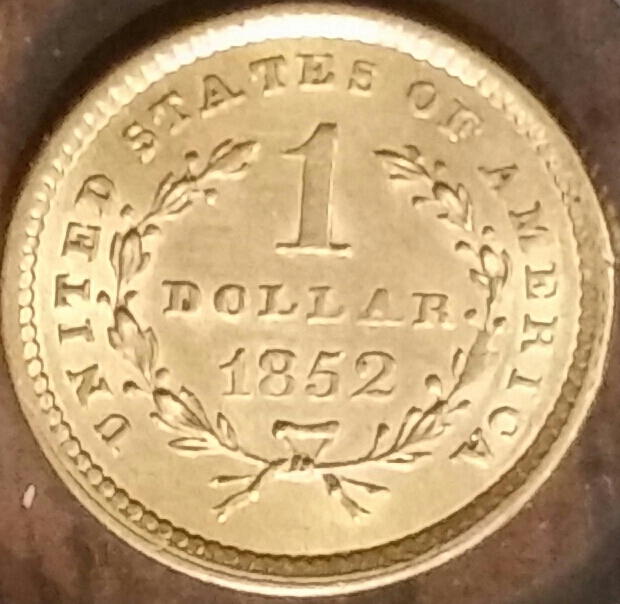 1852-Gold-$1-For-Grading-Sharper-Images-Opened-The-2�2-Holder