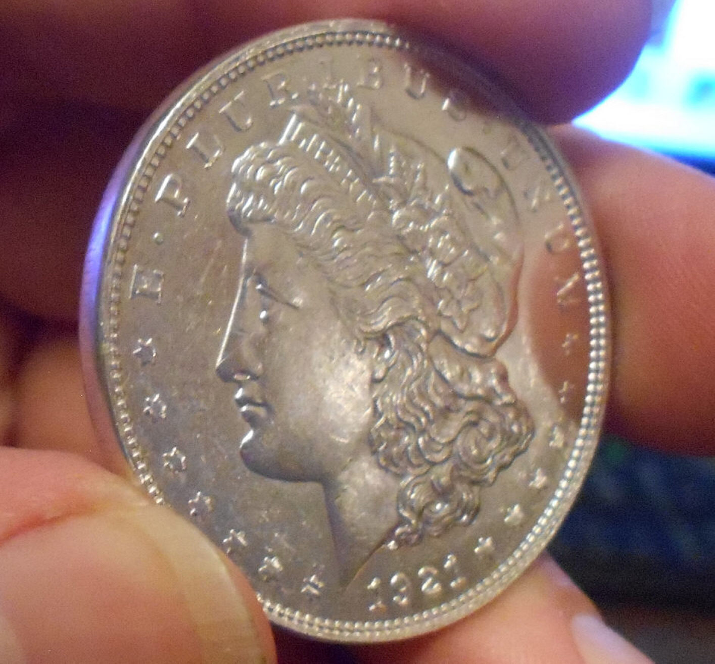 Virtually-No-Reeded-Edge-1921-D-Morgan-Silver-Dollar,-Fake?