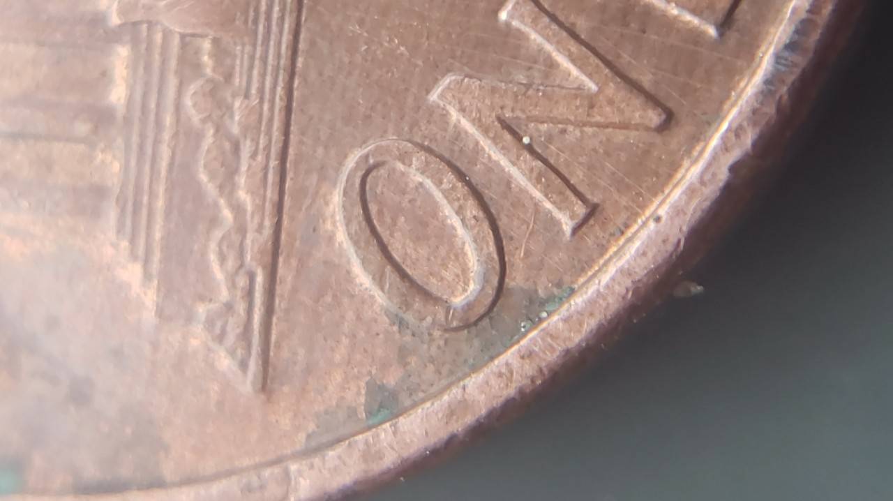1993-Penny-Multi-Struck-Coin-With-Lots-Of-Die-Chips-And-Die-Crack?