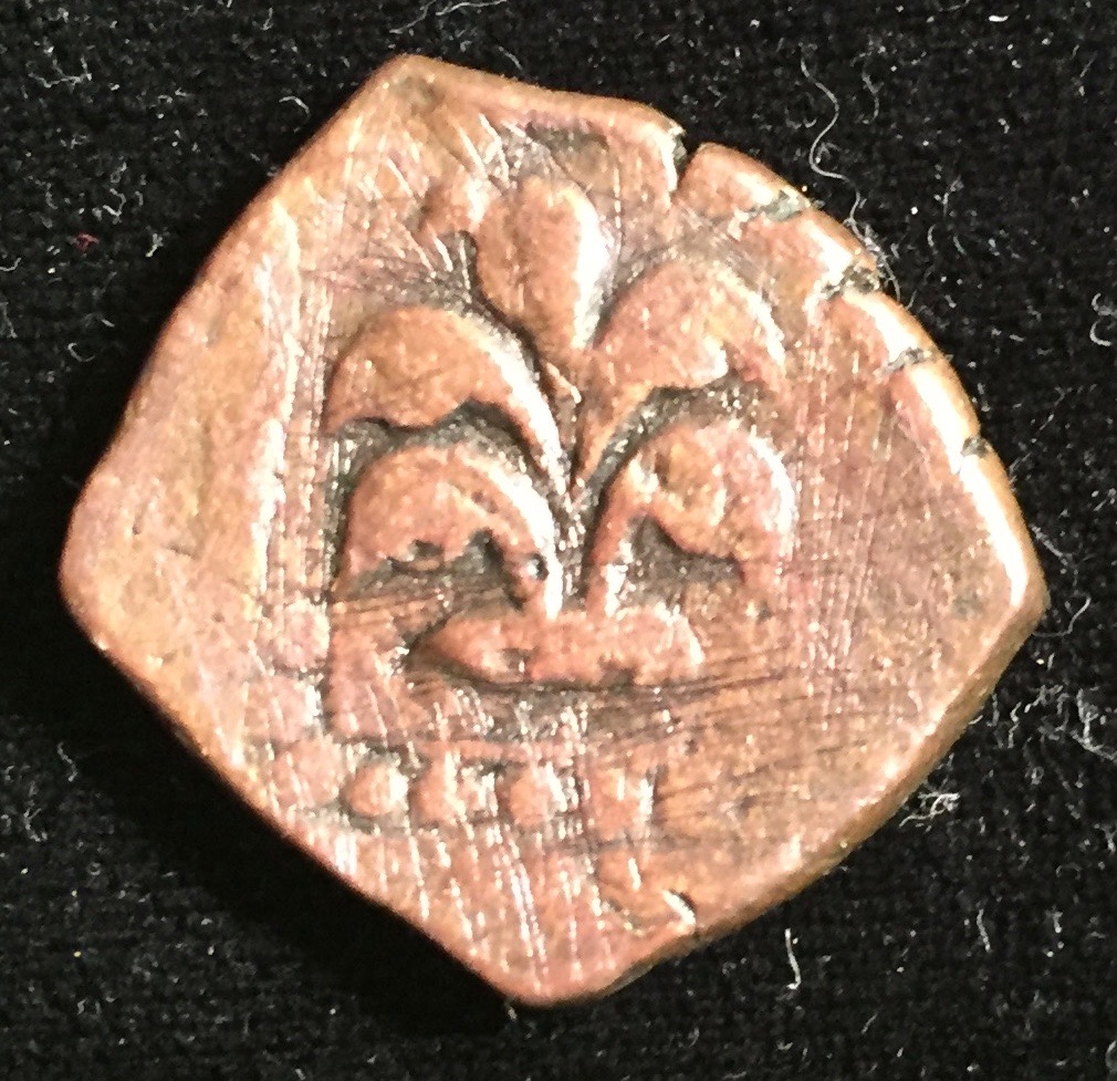 Please-Help-Identify-This-Copper-Coin-From-India-With-A-Sword-And-A-Plant