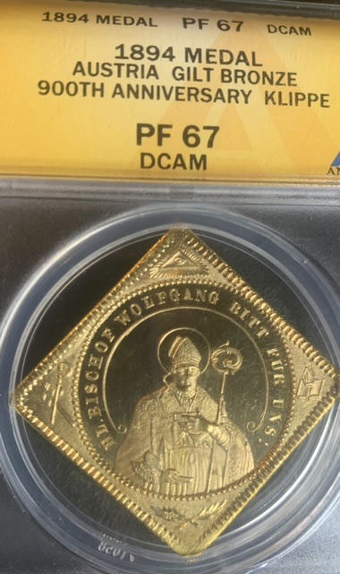 1894-Austria-Medal-Gilt-Bronze-900th-Anniversary-Klippe-Help