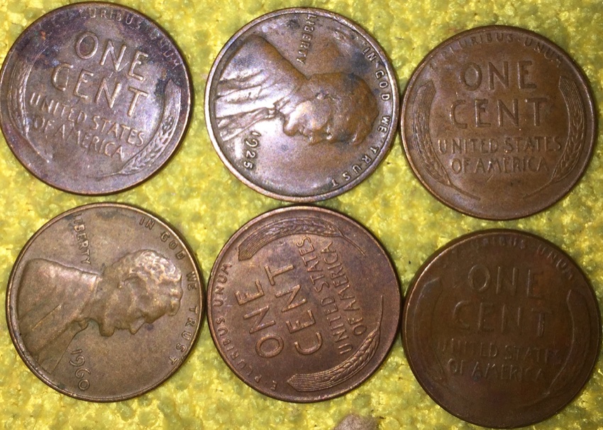Spy-Coins,-1925/1960,-4-Wheat-Reverse