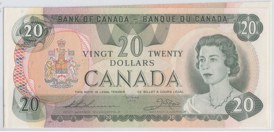 Cutting-Errors-On-Canada-Bc-54A-1979-20-Dollars