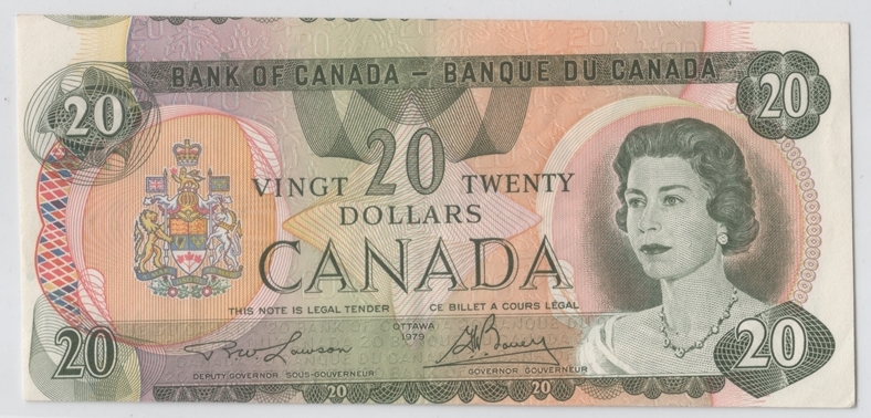 Cutting-Errors-On-Canada-Bc-54A-1979-20-Dollars