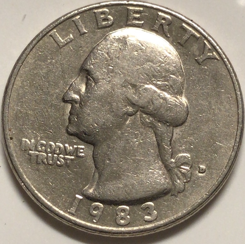1983-D-Quarter--Rim-Has-Questionable-Marks-On-Reverse