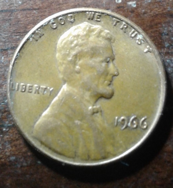 1966-Lincoln-Cent,-DDR-Or-Machine-Doubling?