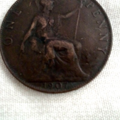 British-1907-One-Penny-With-Blank-Reverse?