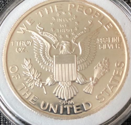 1988-Merry-Christmas-Snowman/Cabin-Silver-Dollar-Id:-Spm-Silver-Round