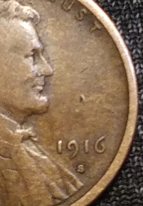 1916-S-Wheat-Cent-/-Lamination