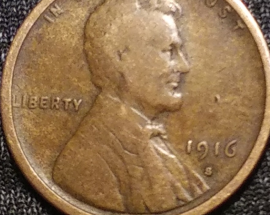 1916-S-Wheat-Cent-/-Lamination