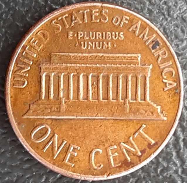 1964-D-Lincoln-Memorial-Cent/-Shiny,-Gold-Color