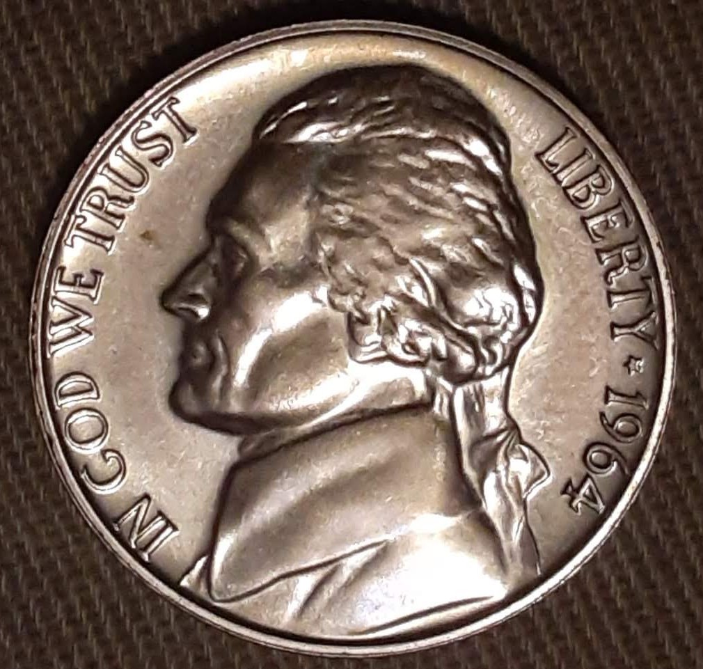 1964-P-Jefferson-Nickel-/-Satin-/-Fs?
