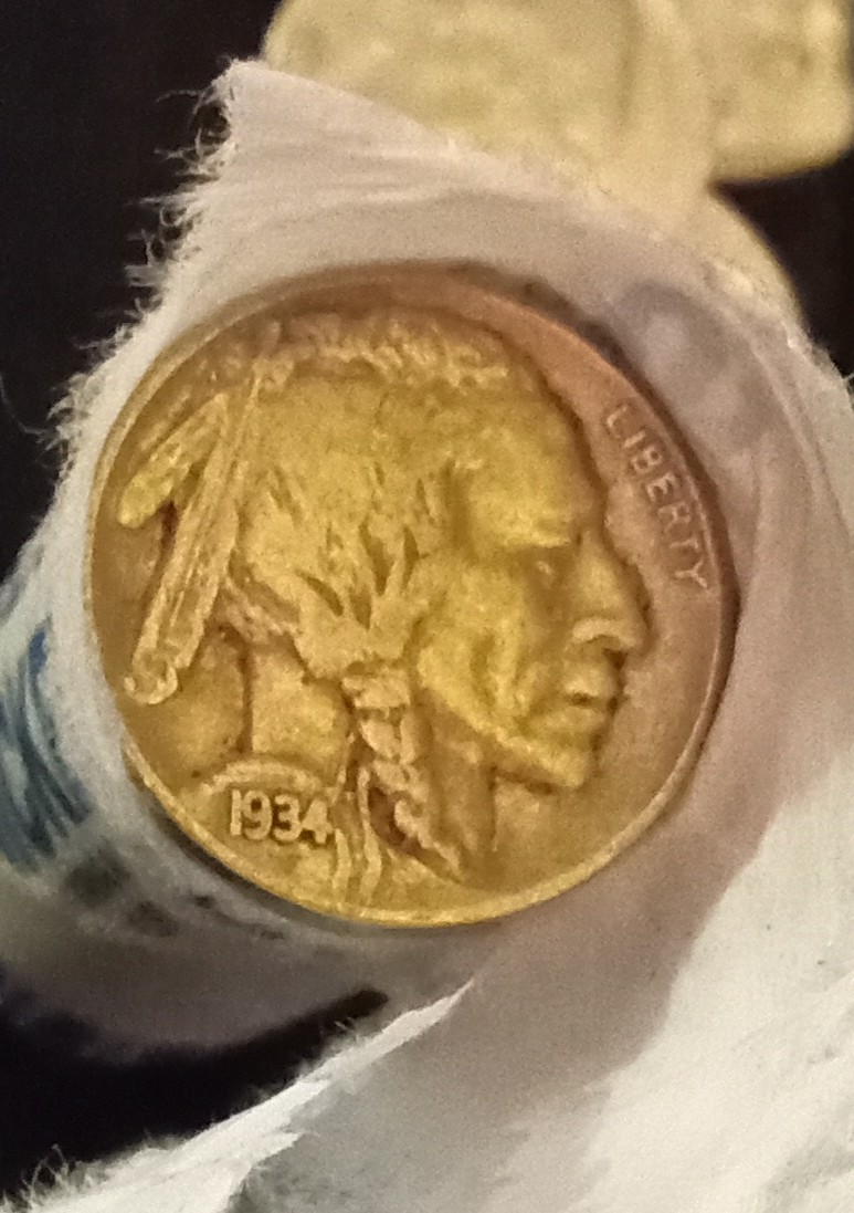 1934-Buffalo-Nickel/Indian-Head-In-Coin-Roll
