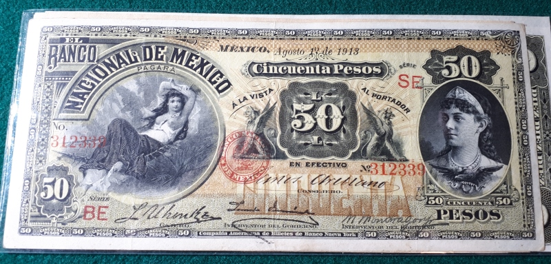 50-Pesos-El-Banco-Nacional-De-Mexico-1913,- s260
