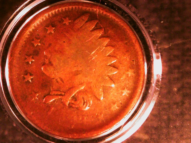 1858-Indian-Head-Cent,-With-Initials-On-Reverse?