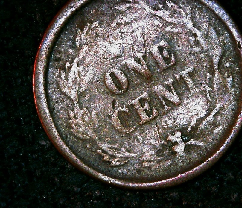 1858-Indian-Head-Cent,-With-Initials-On-Reverse?