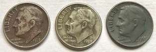 What-Is-The-CauseS-For-The-Color-Of-These-3-Roosevelt-Dimes?
