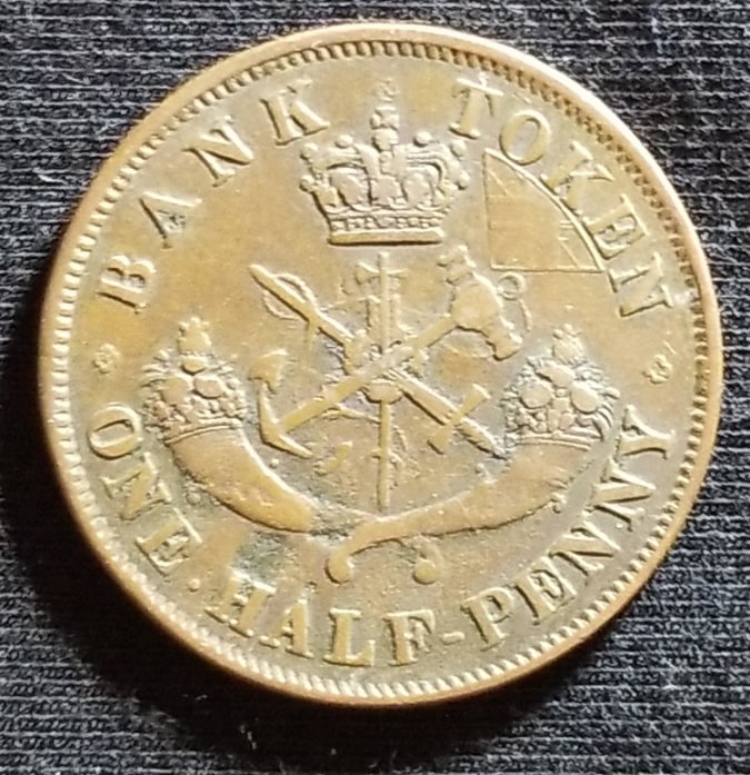 1852-Half-Penny-Bank-Token