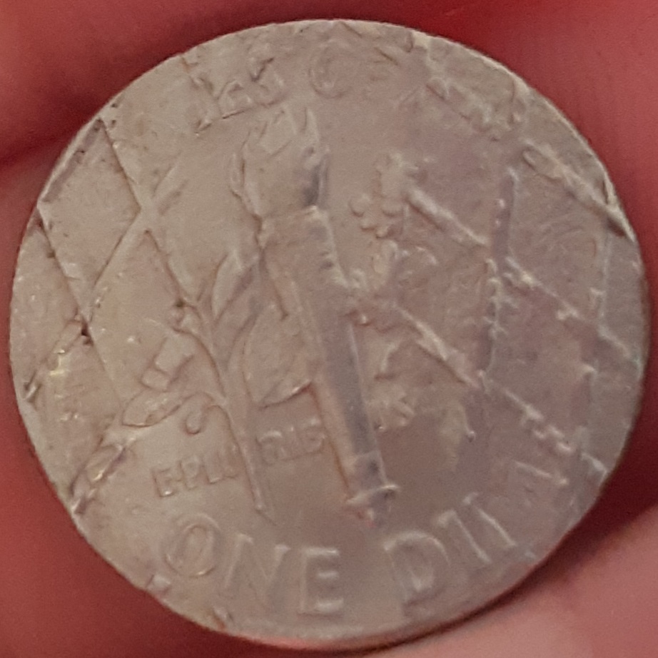 Poor-Rosey-Smashed-Against-A-Penny.-1996-D-Dime