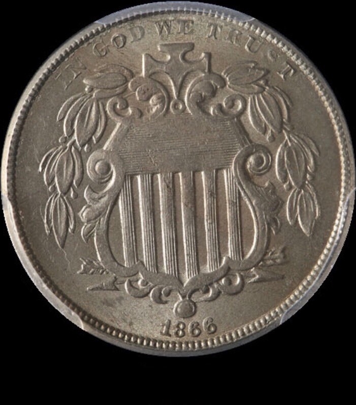 1866-Shield-Nickel-With-Rays-For-Grading