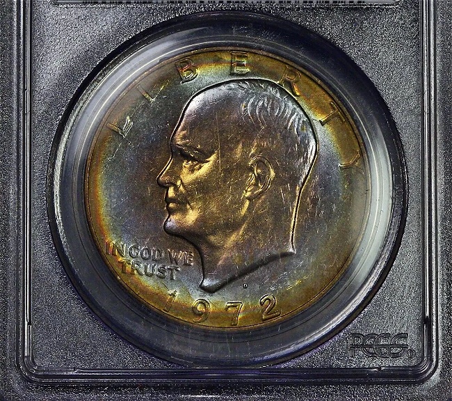 Toned-Ike-Dollar-For-Grading