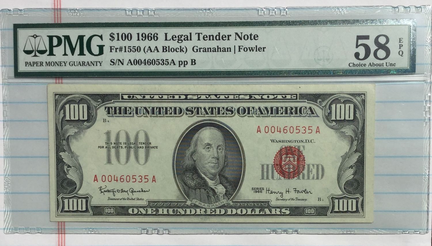 1966-$100-United-States-Note---Water-Damage,-Fake,-Error?