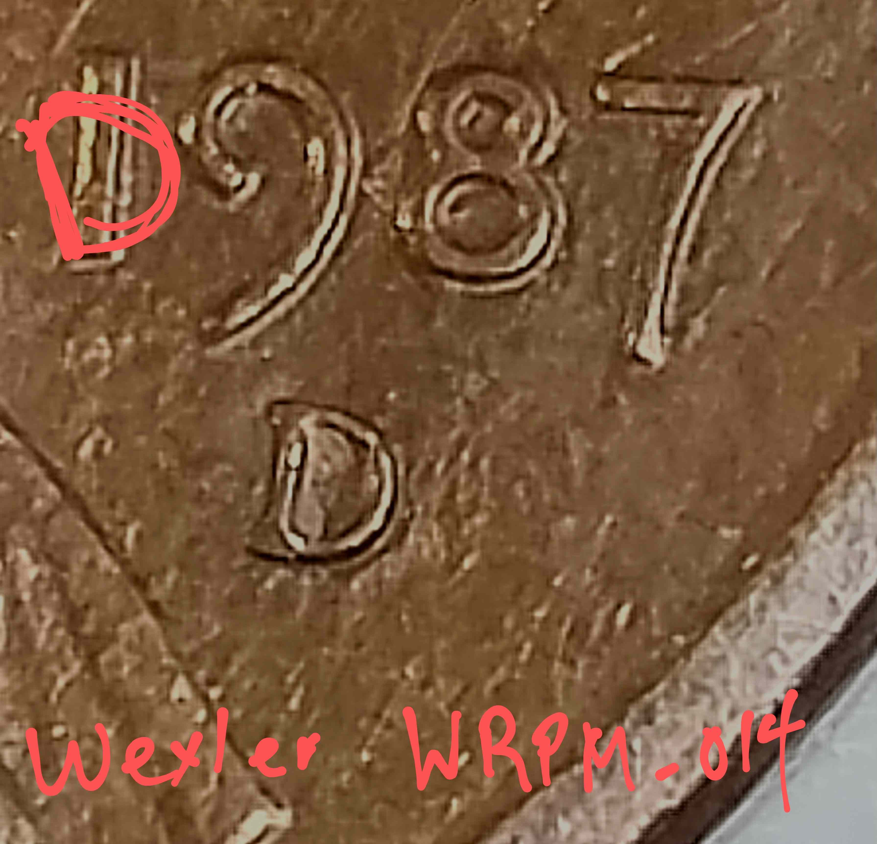 1987-D-Lincoln-Cent-2nd-Y-Nibbles-On-T