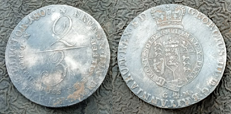 Coin-Authentication.-Braunschweig-Calenberg-Hannover-2/3-Taler-1807-Gm-Georg-III
