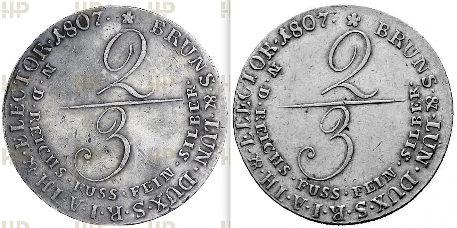Coin-Authentication.-Braunschweig-Calenberg-Hannover-2/3-Taler-1807-Gm-Georg-III