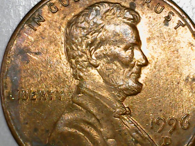1996-D-Cent-Line-Down-Middle-Of-Reverse-And-Drag-On-Obverse