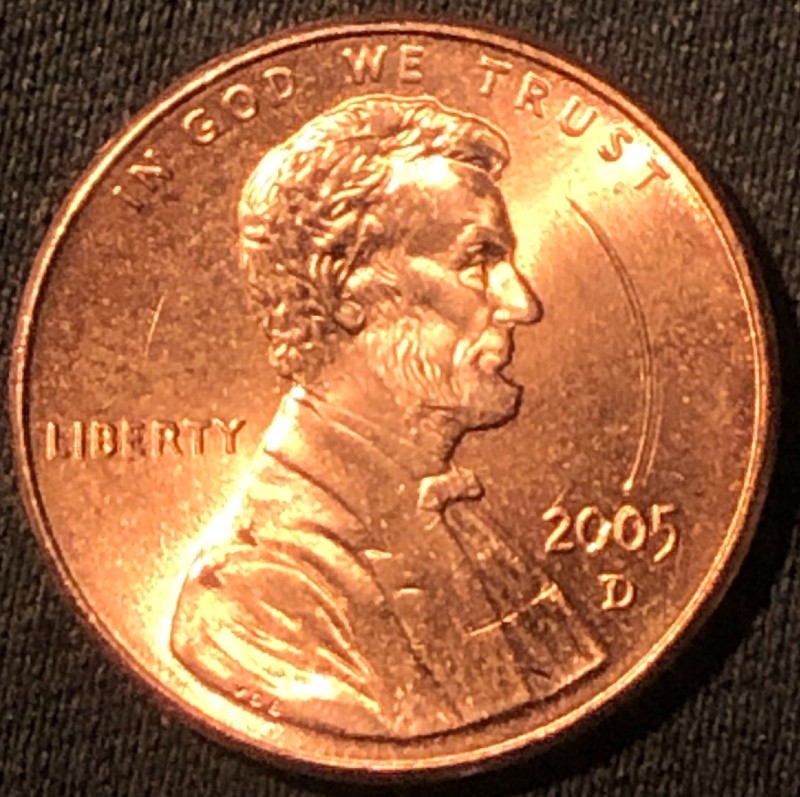 2005-D-One-Cent-Odd-Circle-Imprinted-On-Obverse,-Is-This-Just-PMD?