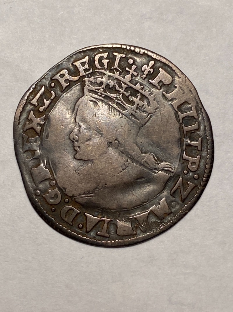 Hammered-Philip-And-Mary-Groat.-Mary's-Bust.