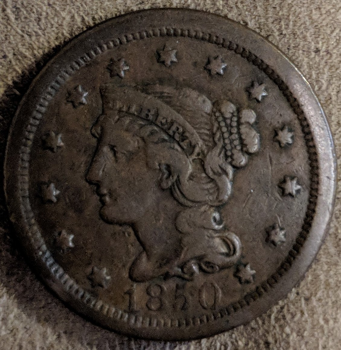 1850-Large-Cent-Edit:-Cleaning-Error-Reverse