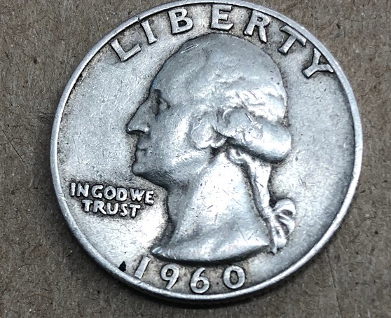 Found-In-The-Wild,-Silver-Washington-Quarter