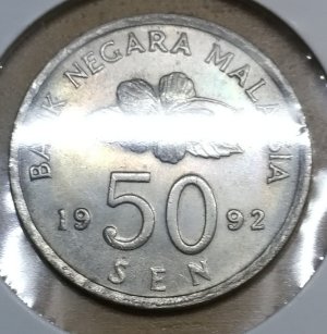 Malaysia-Flower-Rainbow-Toning-Shade-High-Grade-50-Sen-Coin-Check-It-Out