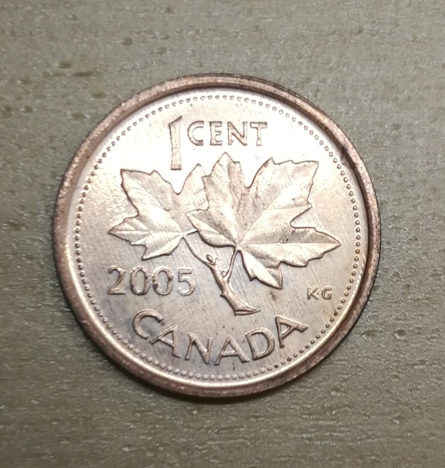 Canada-Elizabeth-II-On-1-Cent-Coin-Raining-Surface-Beautiful-Pink-Stars